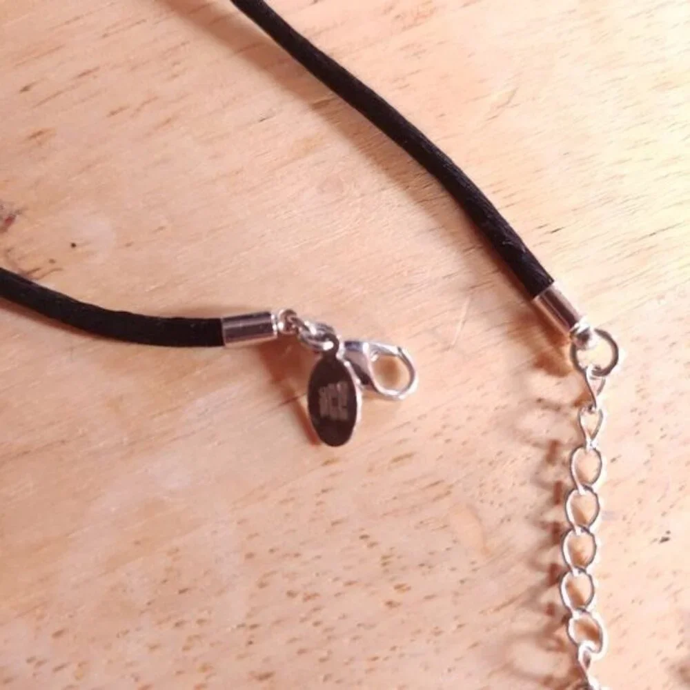 Choker necklaces - lot of two.cor, silver, rhinestone lobster claw